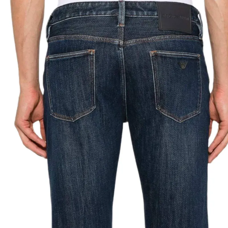 EMPORIO ARMANI J75 Logo Patch Slim Cut Jeans-5
