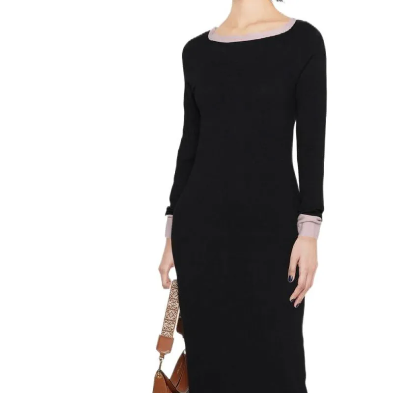 EMPORIO ARMANI Long Sleeved Dress Women's Black-5