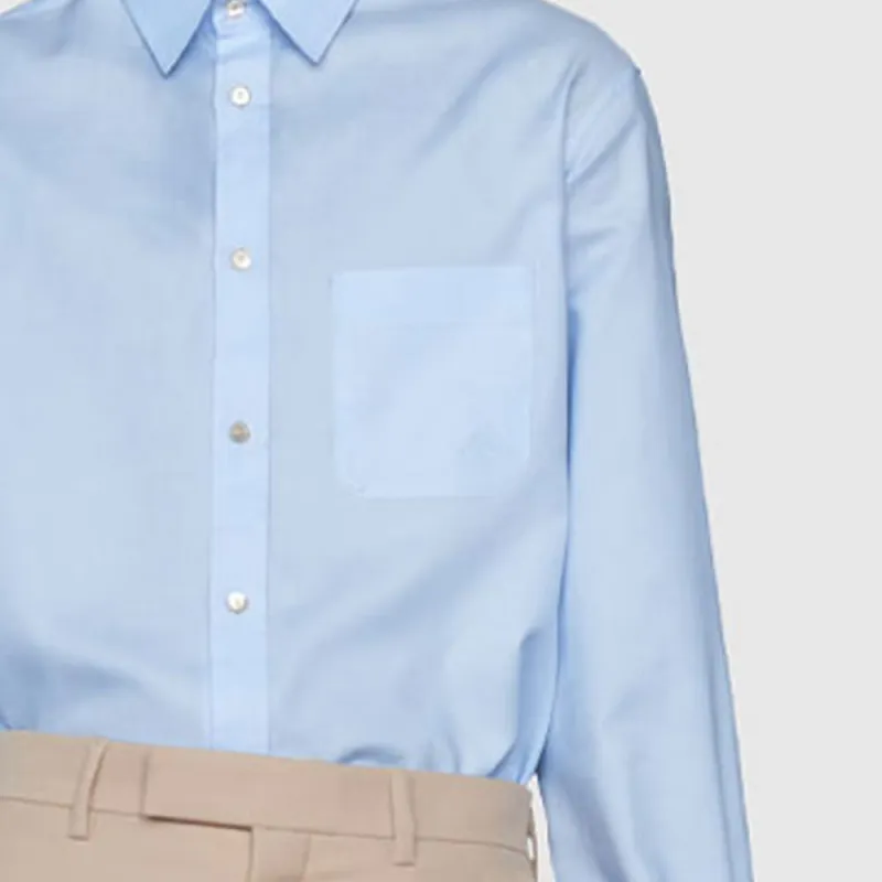 GUCCI Double G embroidered Cotton Shirt-5