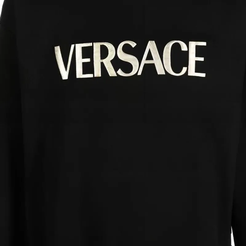 VERSACE Logo Embroidered Crewneck Sweatshirt-4