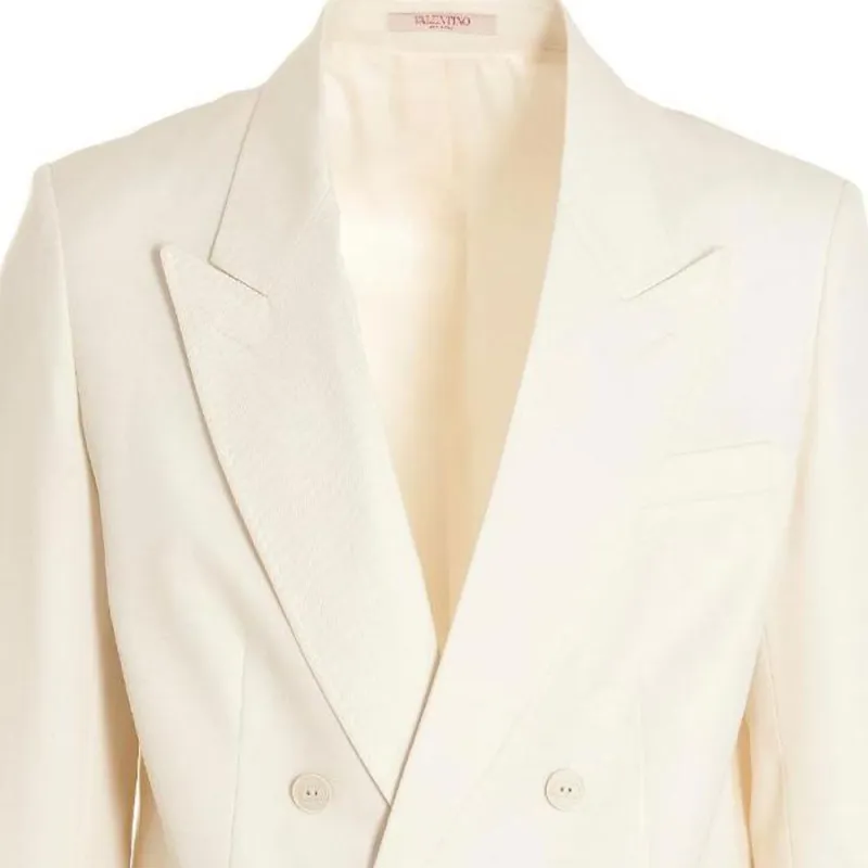 Valentino Double-Breasted Long-Sleeved Blazer-2