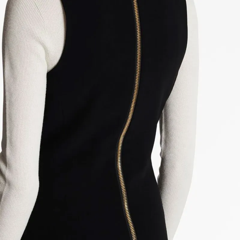 BALMAIN V neck Button front Minidress-7