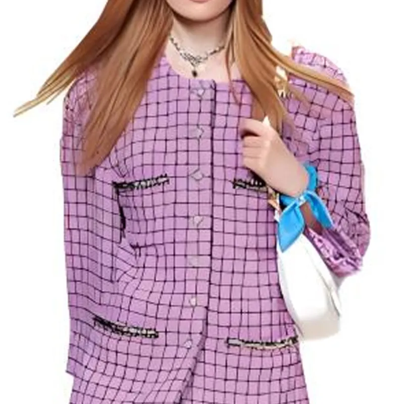 CHANEL Jacket Fall Women's Purple-3