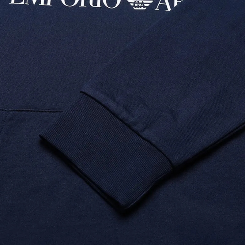 EMPORIO ARMANI Logo print Cotton Hoodie-4