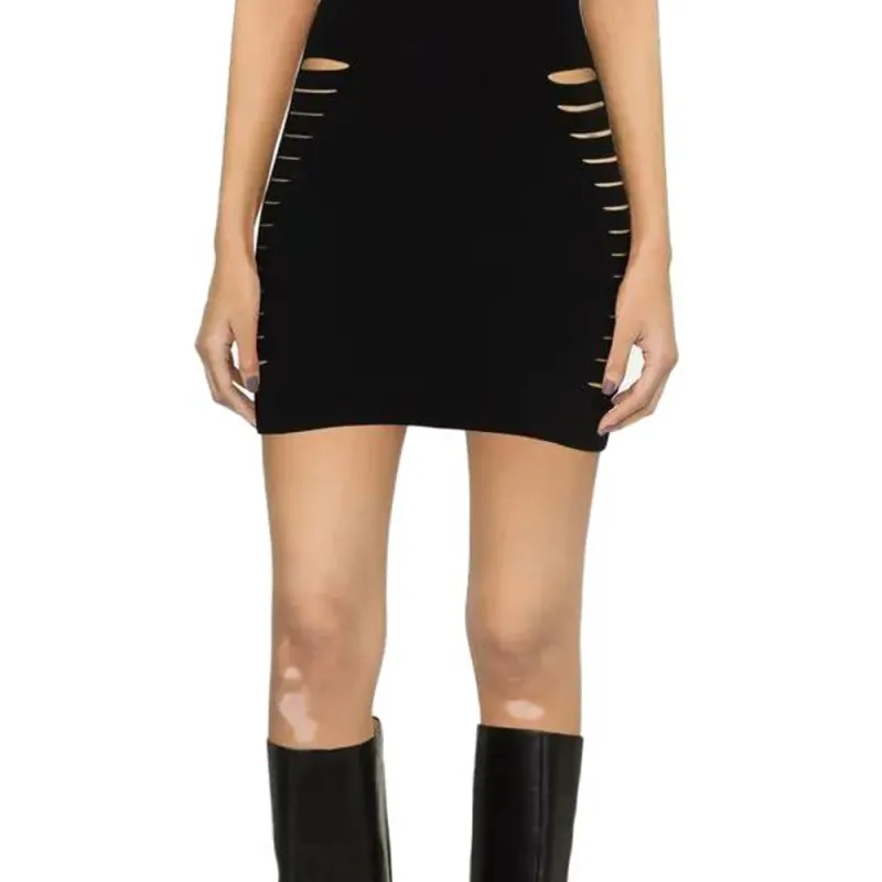 VERSACE SS23 Sleeveless Dress Women's Black-5