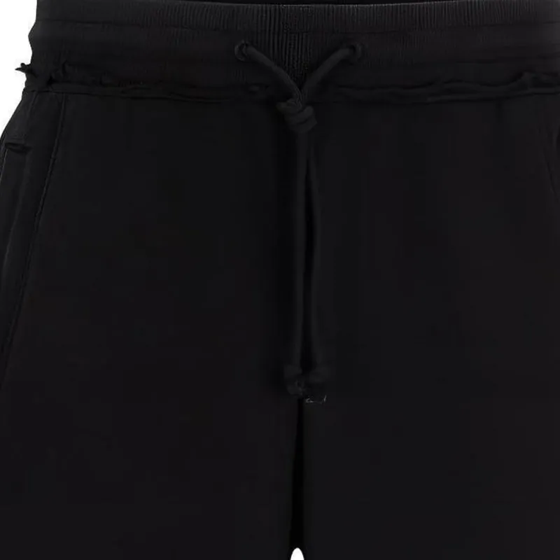HUGO BOSS Cotton Terry Shorts With Stud Effect Artwork Casual Shorts Men's Black-4