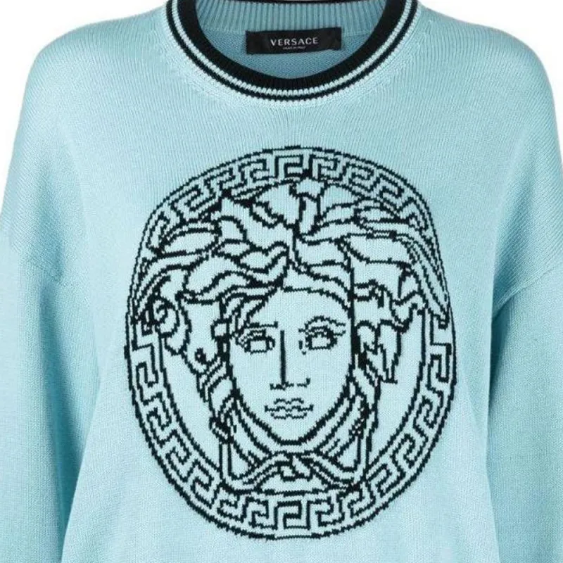 VERSACE Medusa Logo Knit 'Light Blue'-4
