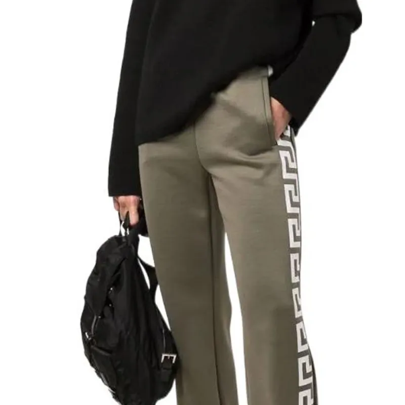 VERSACE Knitted Sweatpants Women's Khaki-4