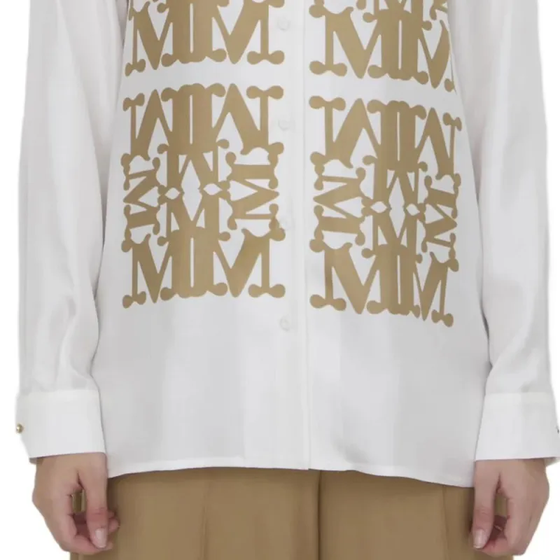 MaxMara Logo Printed Long-Sleeved Shirt-5