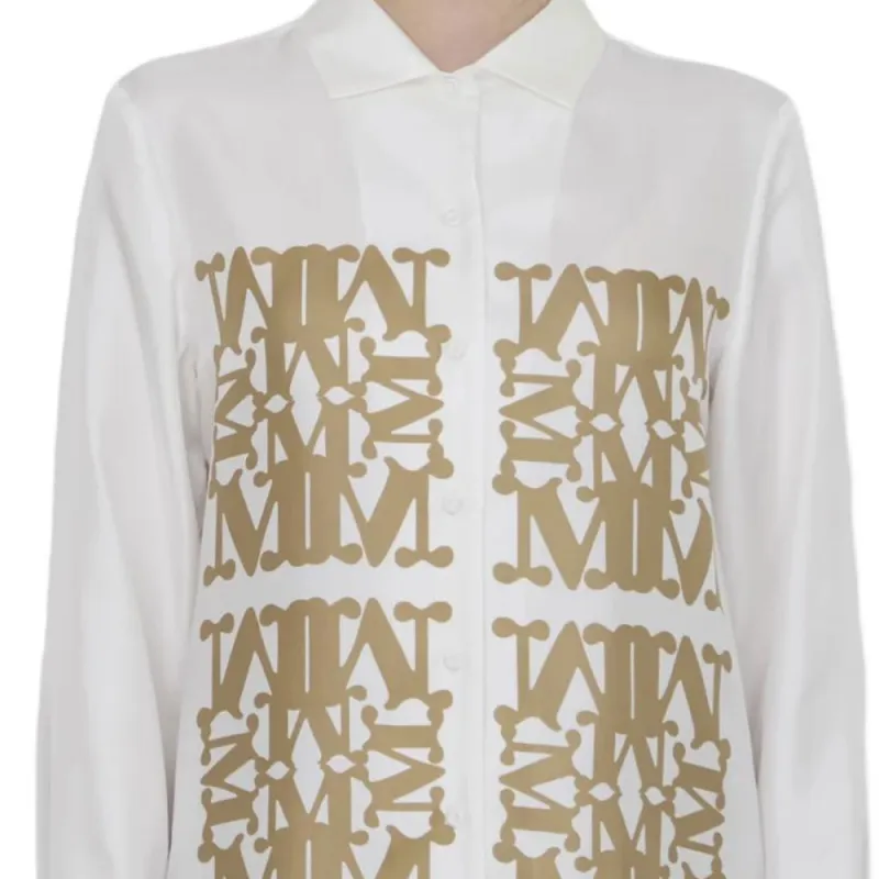 MaxMara Logo Printed Long-Sleeved Shirt-4