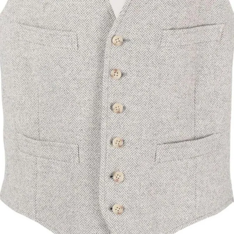 Ralph Lauren Herringbone Wool blend Waistcoat-5