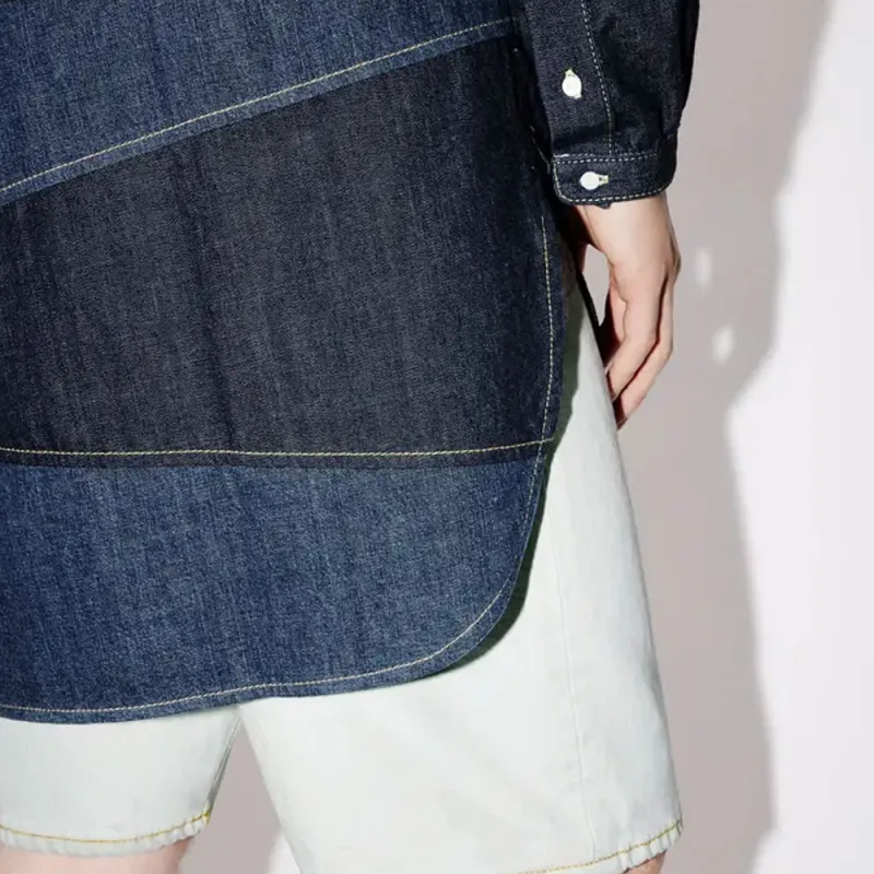 KENZO Paris Patchwork Denim Shirt-6