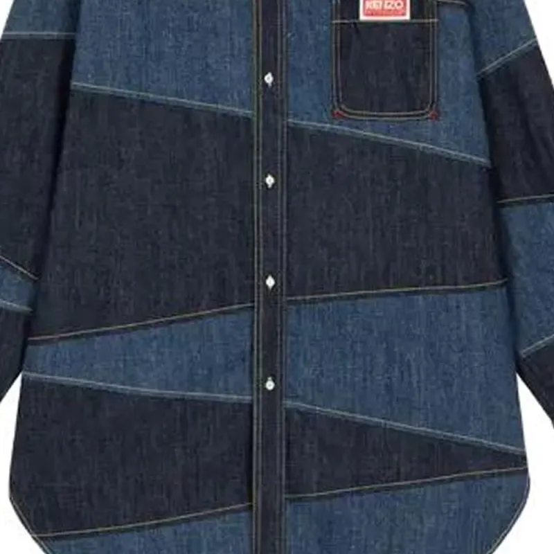KENZO Paris Patchwork Denim Shirt-5