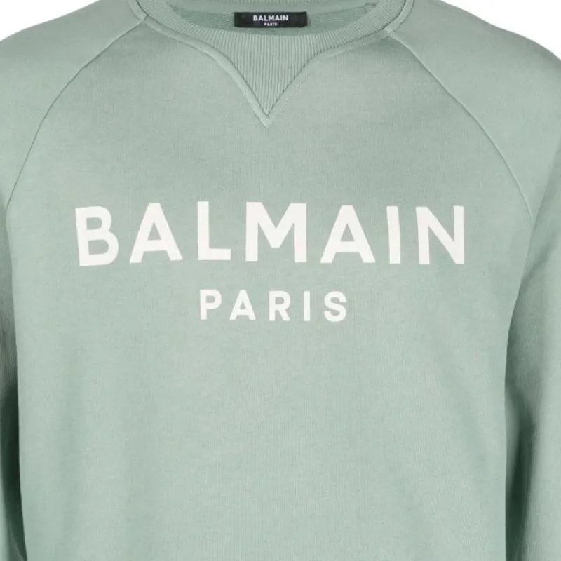 BALMAIN Sweatshirts Men Light Green-4