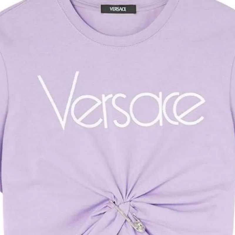 VERSACE Safety Pin Cropped T shirt-5