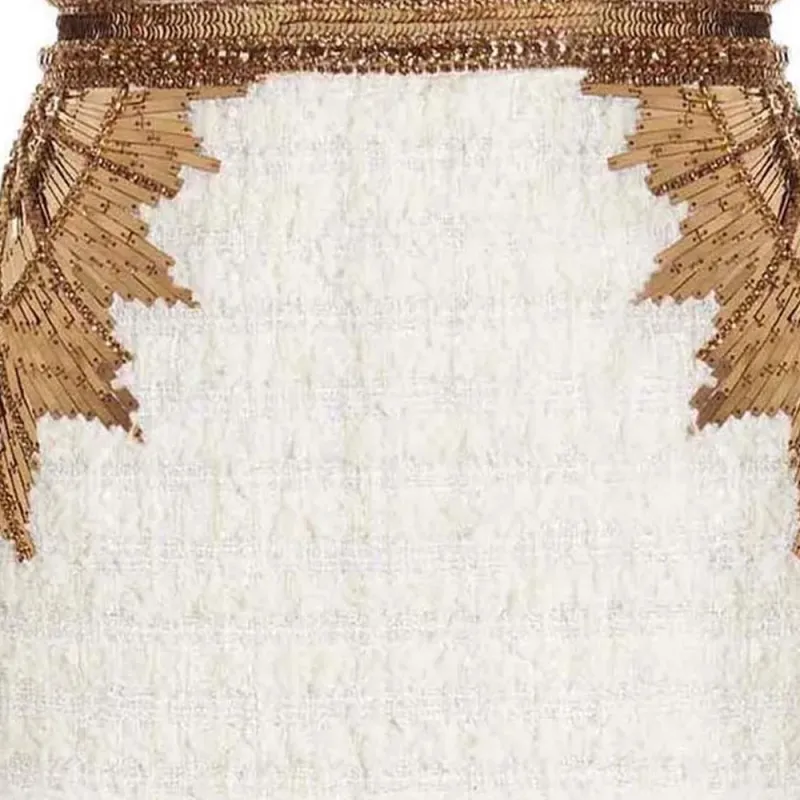BALMAIN Sequin embellished Tweed Skirt-4