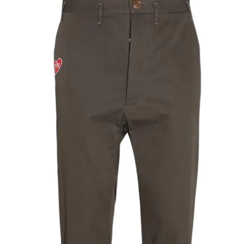 Vivienne Westwood Embroidered Heart motif Cropped Trousers-4