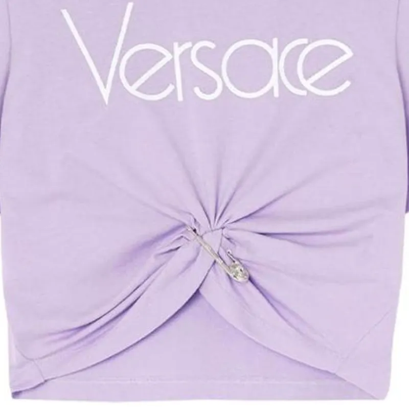 VERSACE Safety Pin Cropped T shirt-6