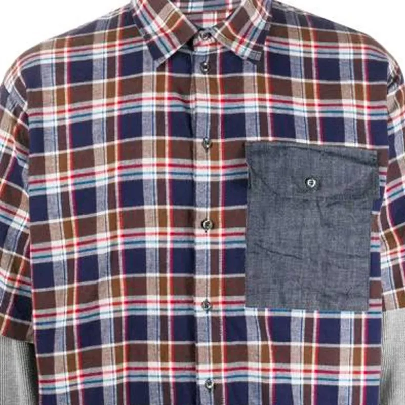 DSQUARED 2 Contrast Pocket Detail Layered Check Shirt-3