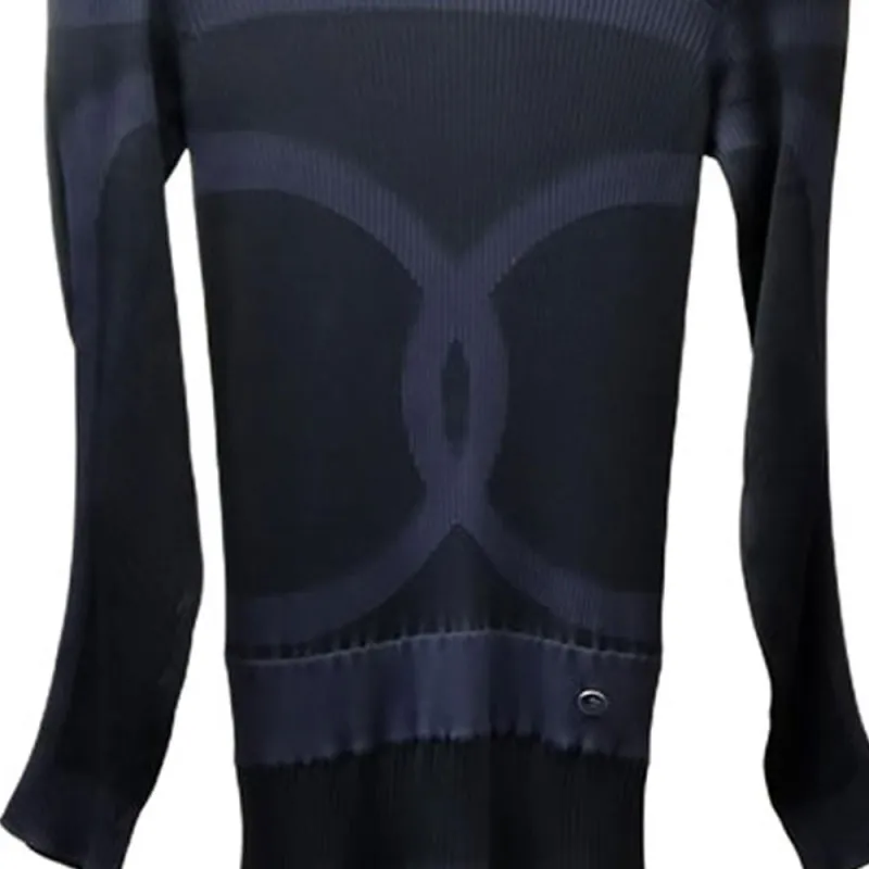CHANEL Long Sleeved Dresses Women's Blue-4