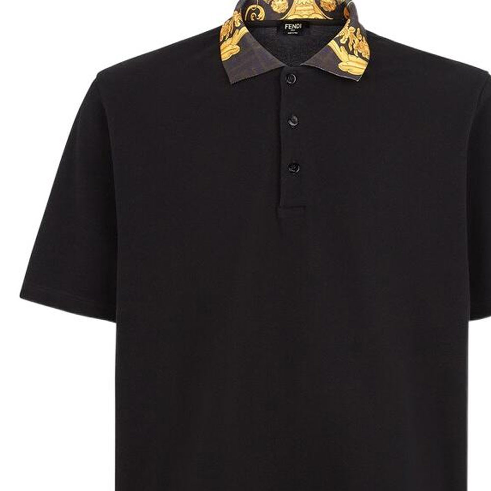 Versace X FENDI Polo Shirts Men Black - POIZON