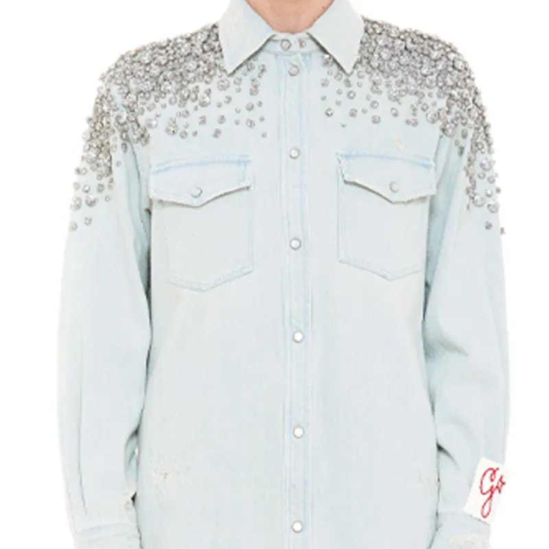 Golden Goose Embellished Denim Blouse-2