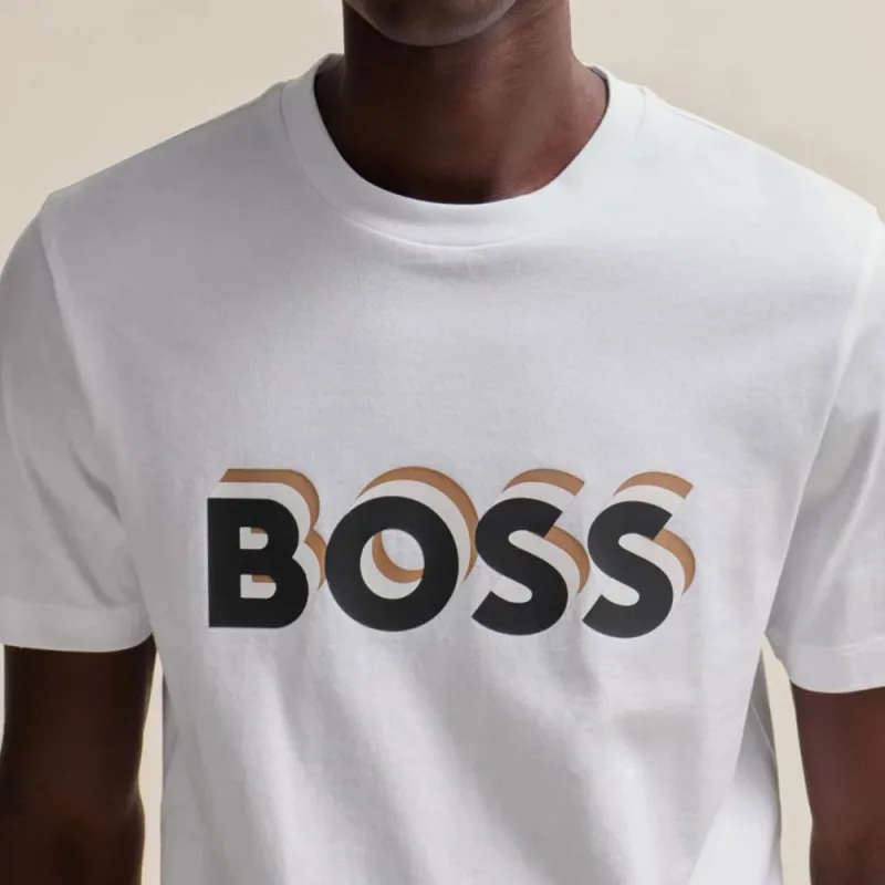 HUGO BOSS Logo Printed Crewneck T Shirt-6