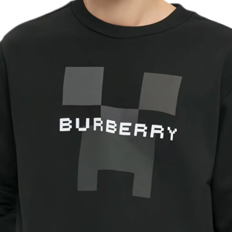 Burberry X Minecraft Logo Print Cotton Sweatshirt-3