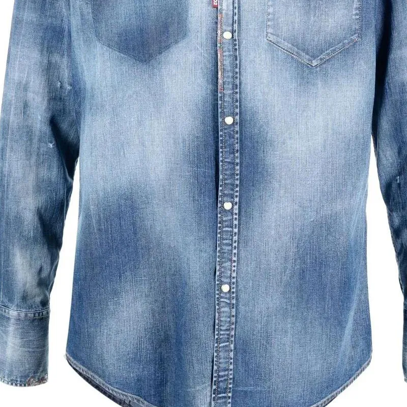 DSQUARED 2 Shirts Men Denim Blue-5