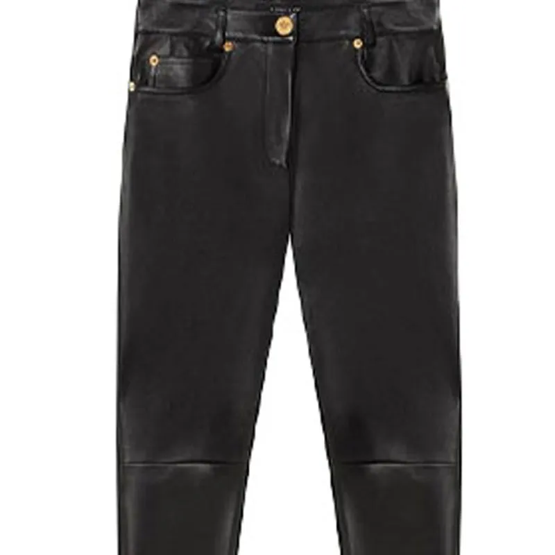 VERSACE Leather Leggings 'Black'-3