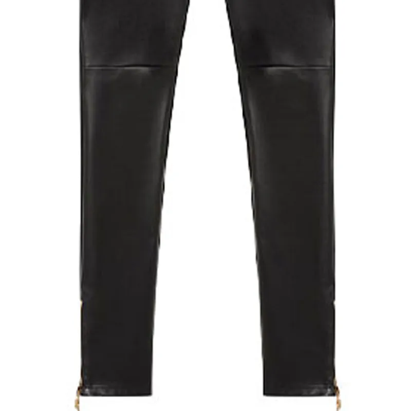 VERSACE Leather Leggings 'Black'-4