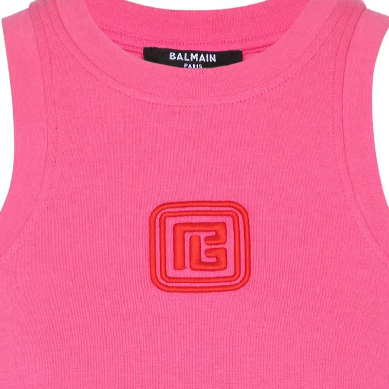 BALMAIN Logo Detailed Cropped Top-5