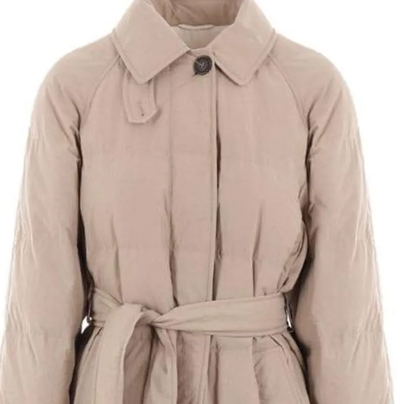 Brunello Cucinelli Belted Long Down Jacket-4