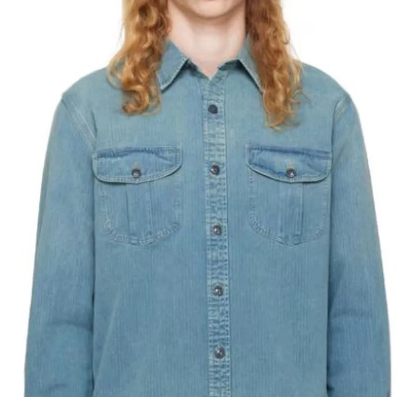 Ralph Lauren Indigo Herringbone Twill Workshirt Shirt Men's Blue-5