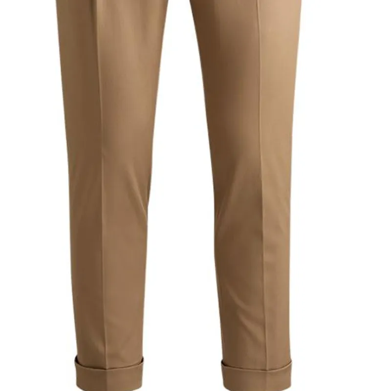 HUGO BOSS Pleat Turn Up Hem Trousers-5