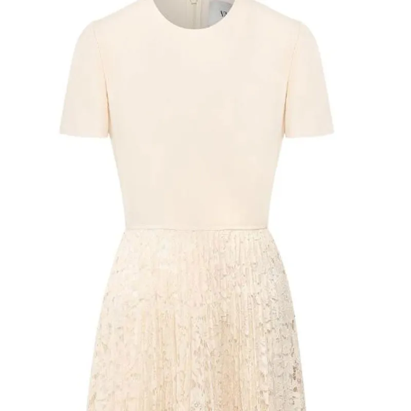 Valentino Short Sleeved Dresses Women's Beige-4