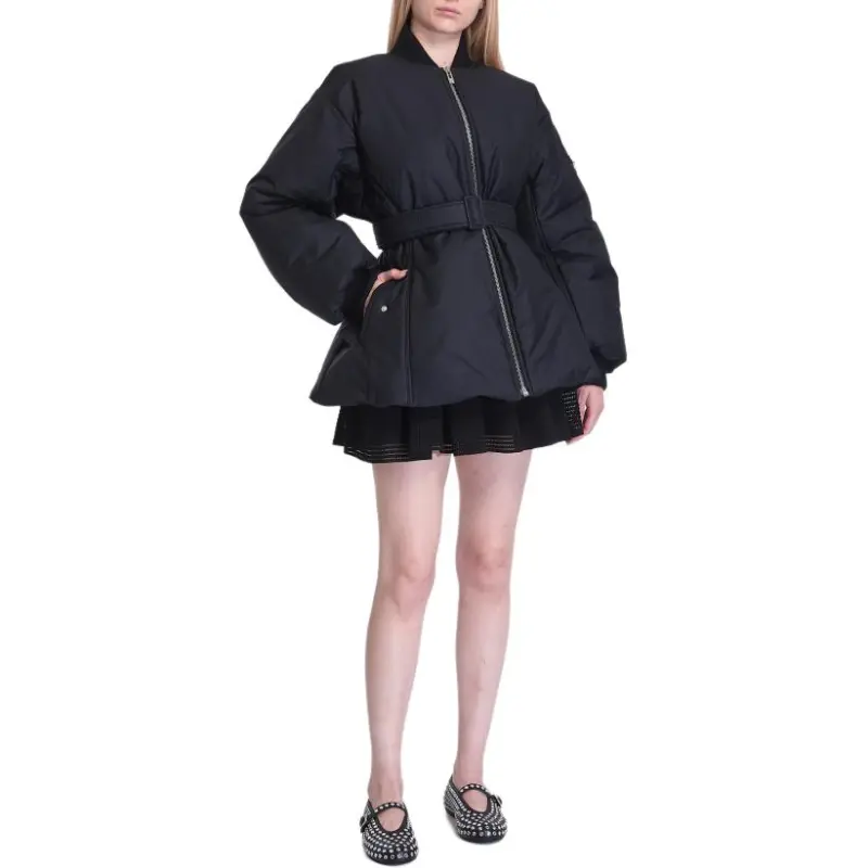 Alaia Zip Up Belted Bomber Jacket-2