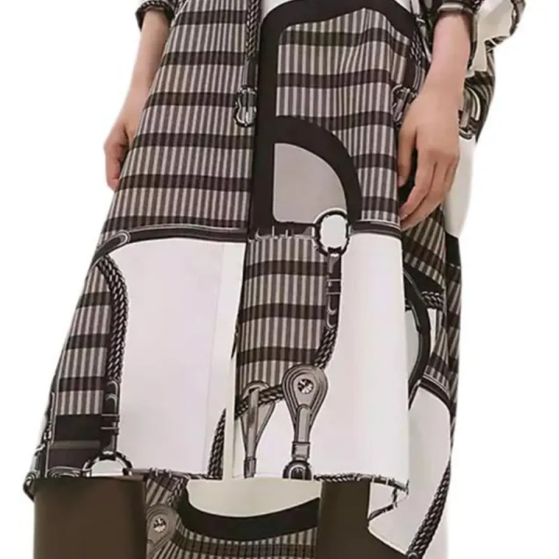 HERMES FW24 Short-Sleeved Dresses Women's Multicolor-4