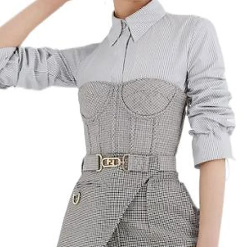 FENDI Sleeveless Dresses Women's Gray-6