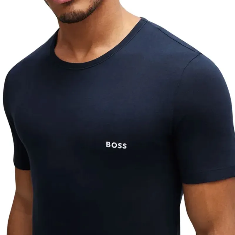 HUGO BOSS T Shirts Men 3 Pack Light Blue+Dark Blue+Black-4