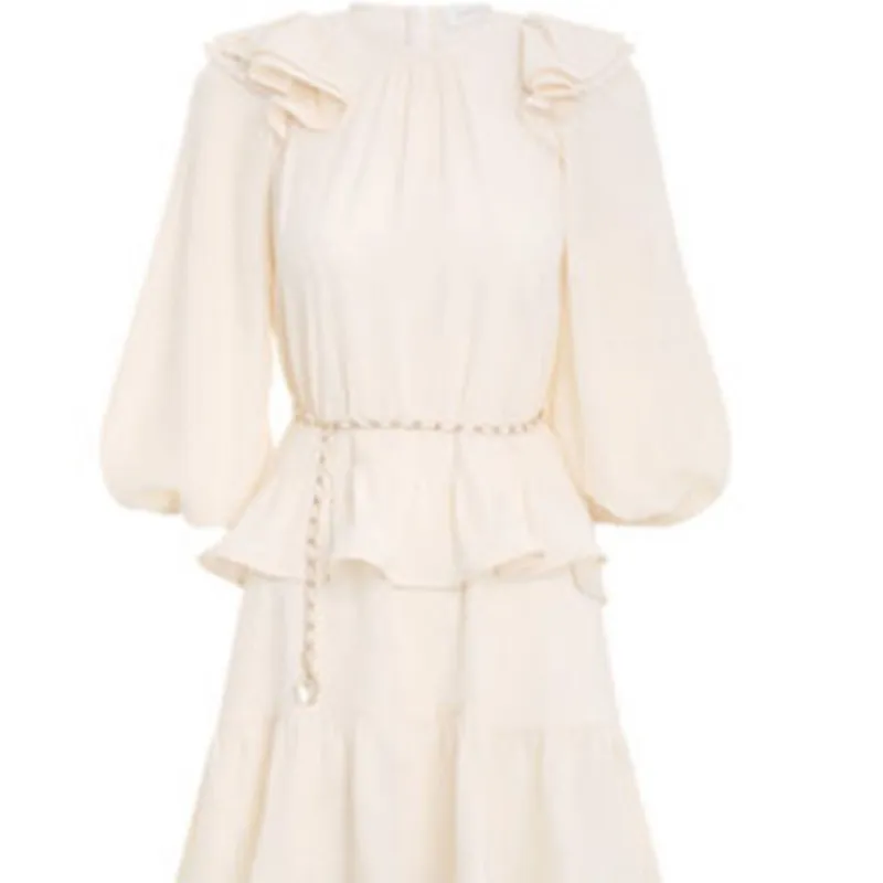 Zimmermann Long-Sleeved Dresses Women's Pearl White-4