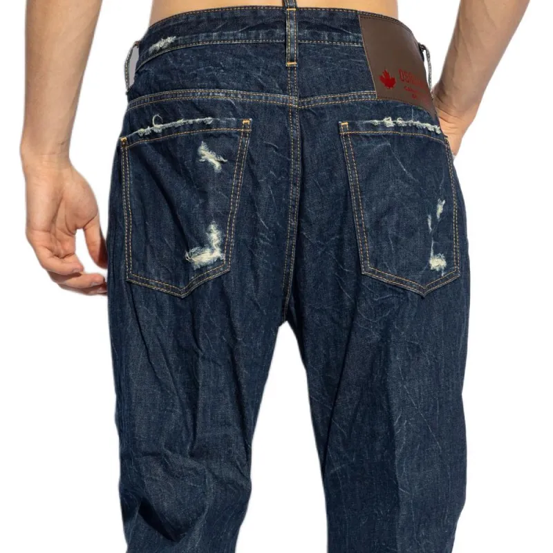 DSQUARED 2 Distressed Straight Leg Jeans-4