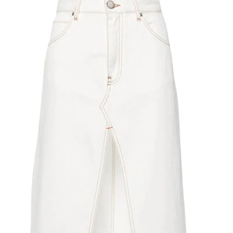 PINKO Slit Front Denim Skirt-4