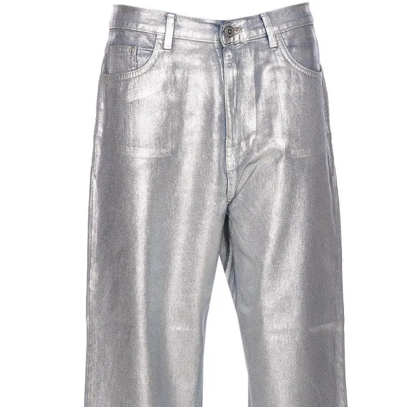 Elisabetta Franchi Laminated Boyfriend Jeans-2
