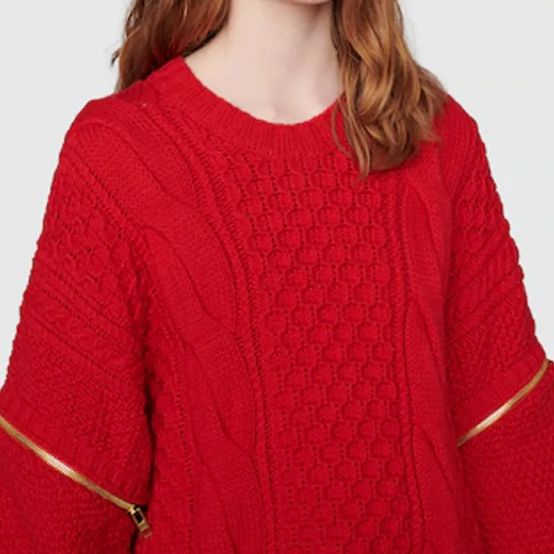 GUCCI Cashmere Sweaters Women's Red-4