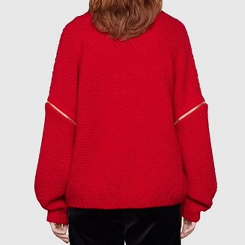 GUCCI Cashmere Sweaters Women's Red-2