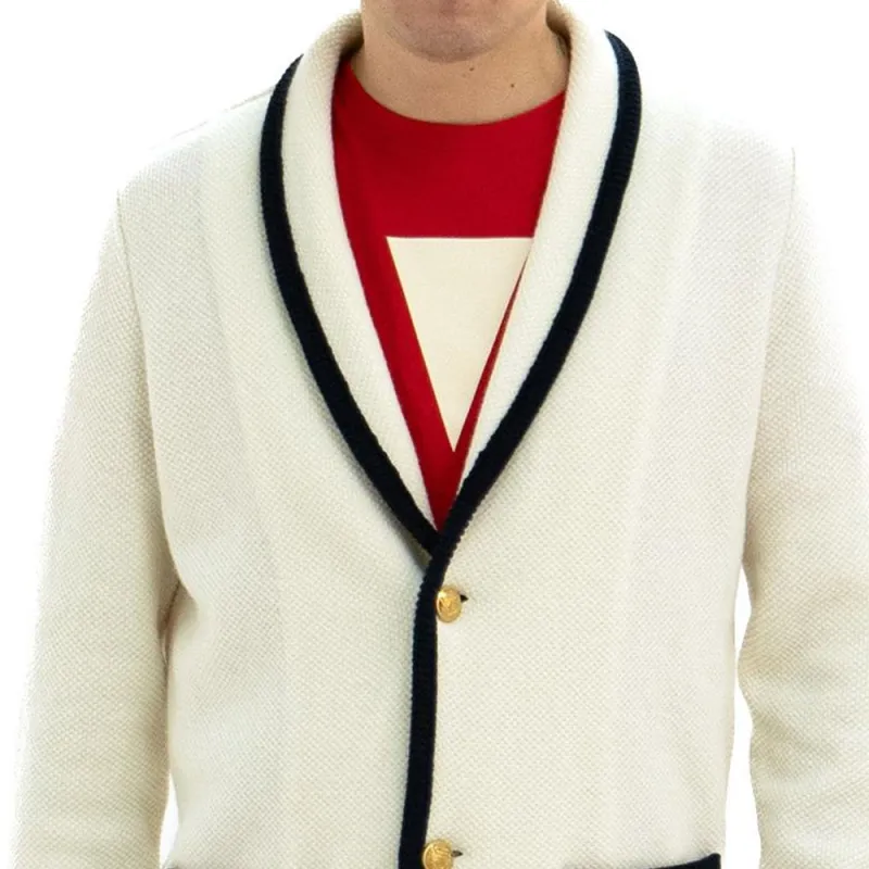 Valentino Single Breasted Straigth Hem Cardigan-3