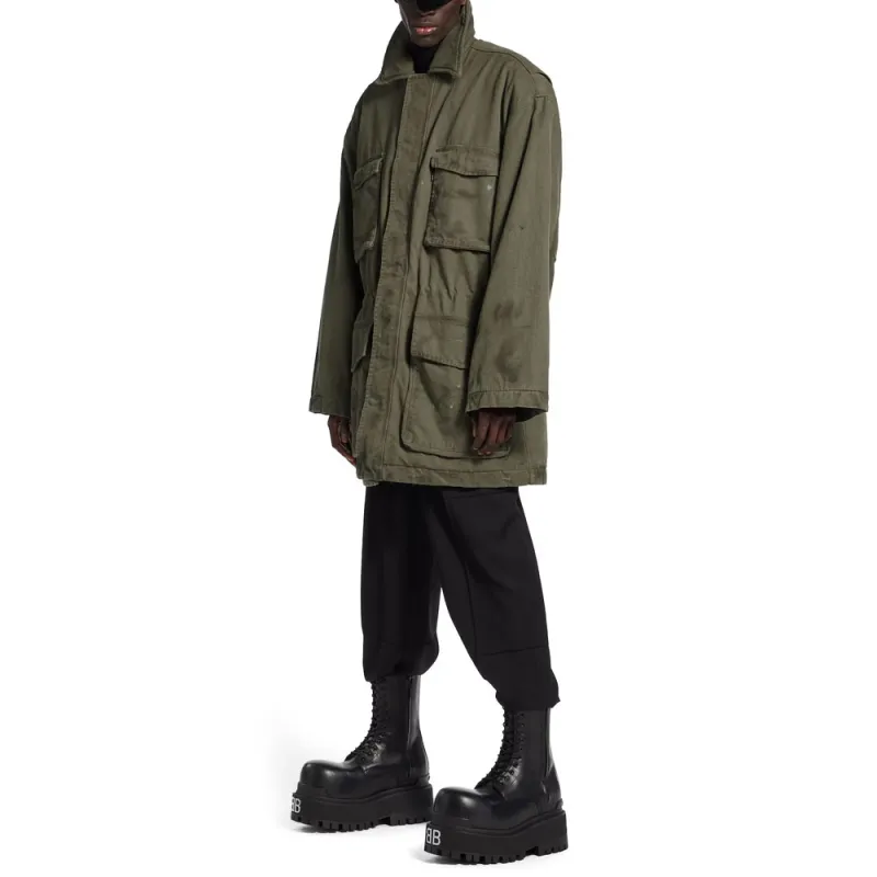 Balenciaga FW24 Jackets Coats Loose Fit Style Unisex Green-1