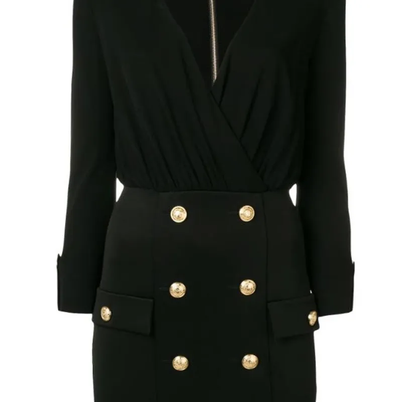 BALMAIN Short Sleeved Dresses Women's Black-4