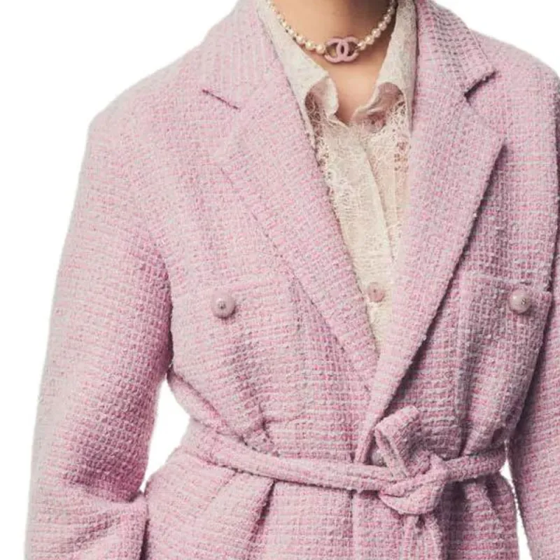 CHANEL 25P Jackets Coats Women's Light Pink Red-3